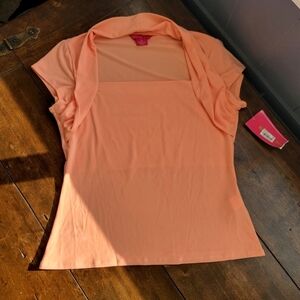 NWT Sunny Leigh y2k Square Cowl Neck Short Sleeve Blouse sz M Mango Man